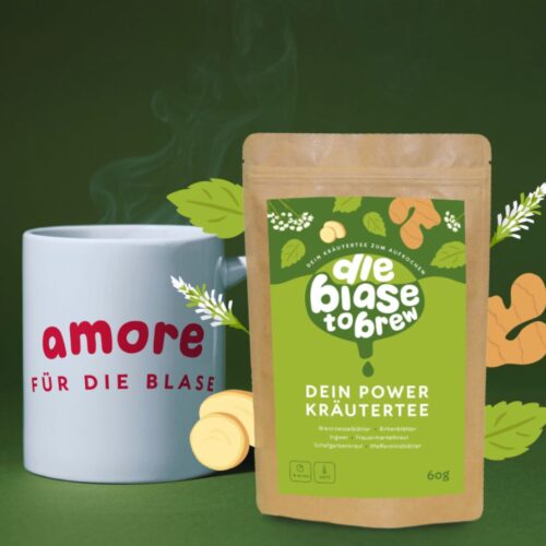grüner hintergrund mit zipptüte und teetasse